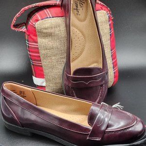 Burgundy Penny Loafer Style Flat from Payless Shoes